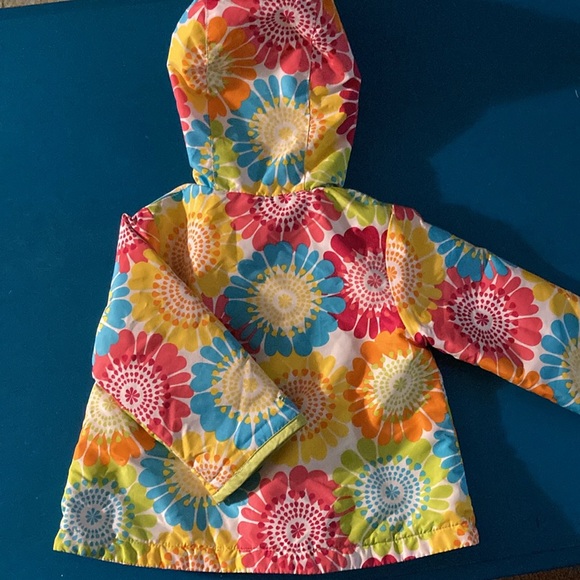Toddler rain jacket-Carters. fun, bright fleece lined, hooded. . - Picture 2 of 12